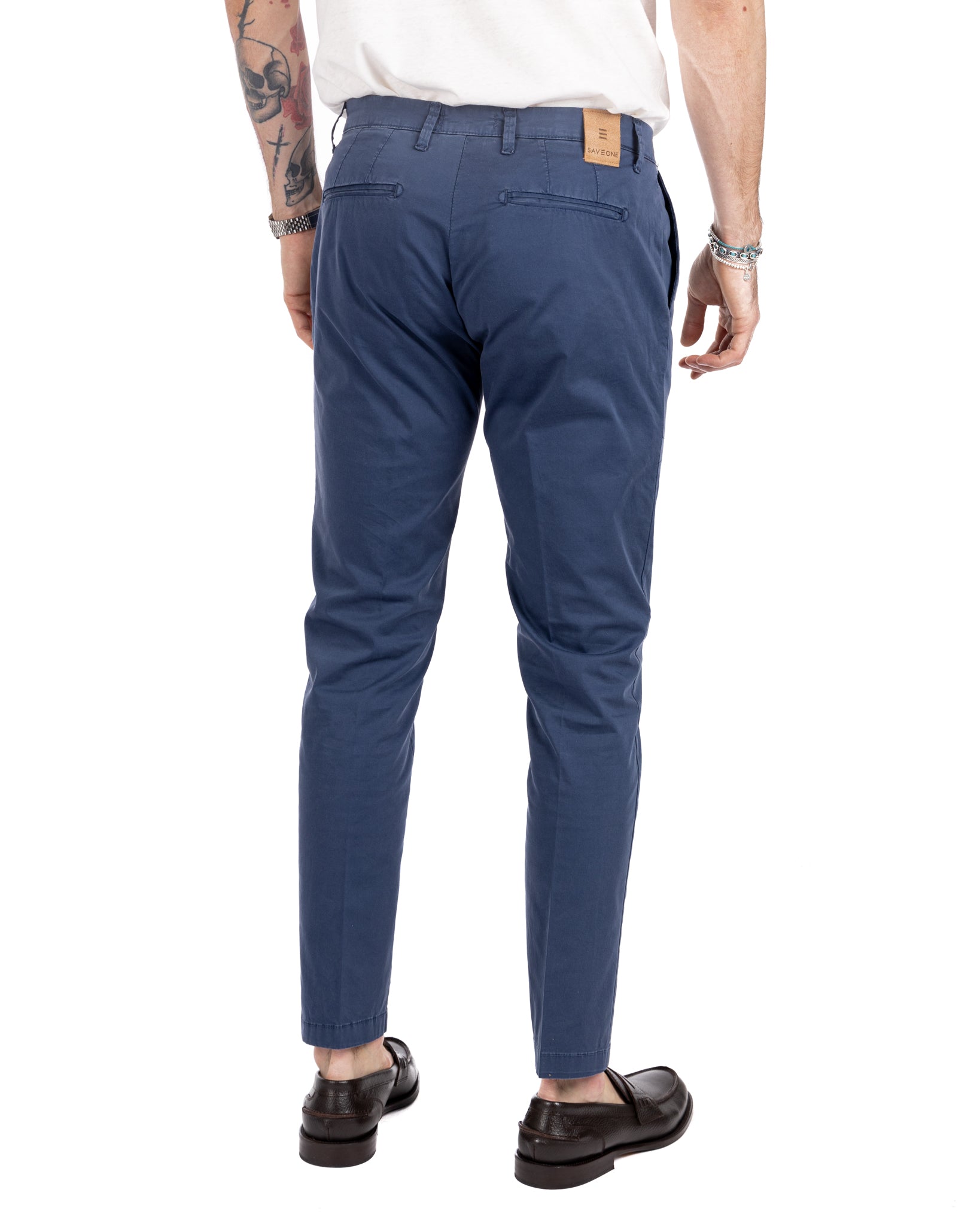 Miles - pantalone con pinces blu