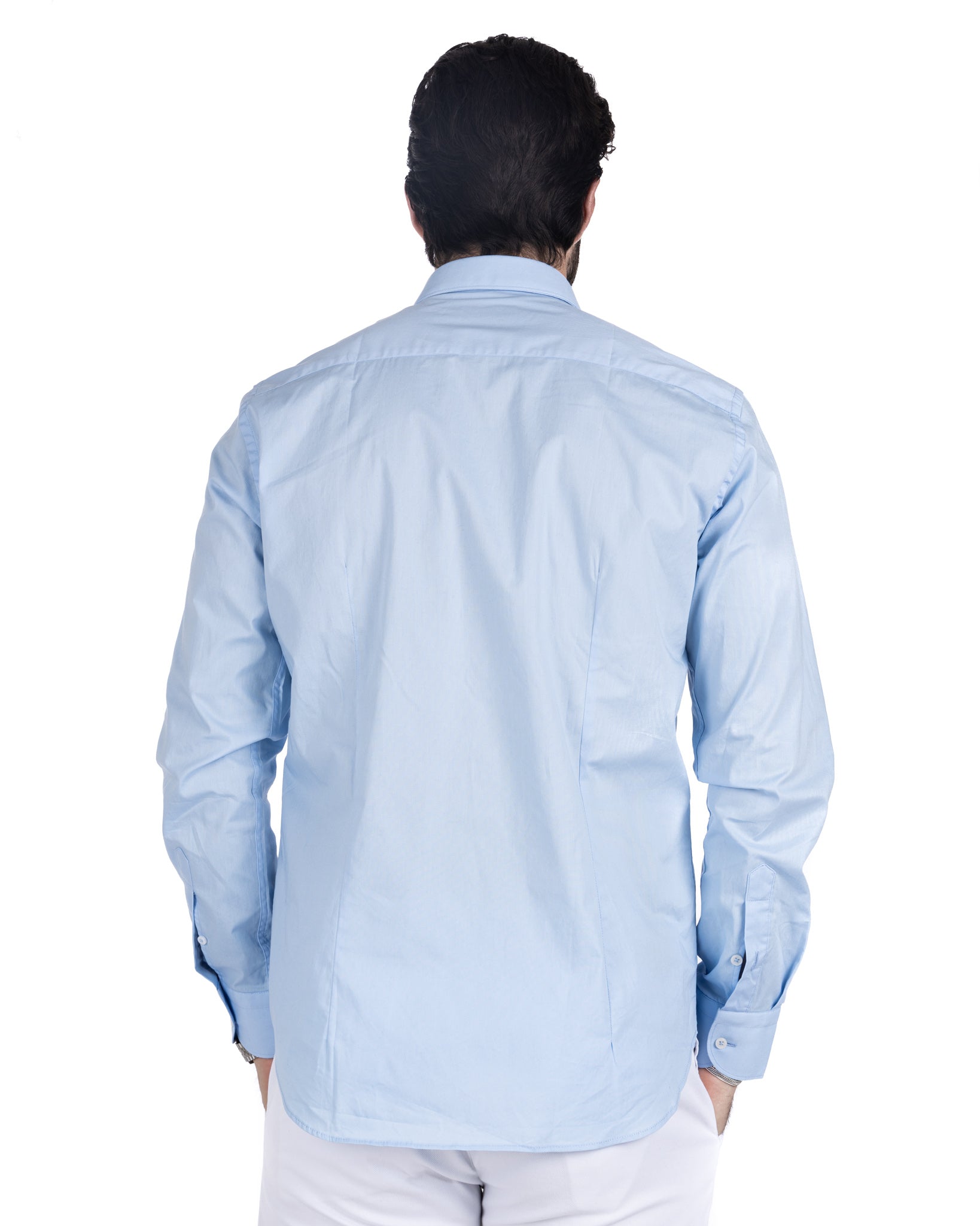 Chemise - classique bleu clair basique en coton
