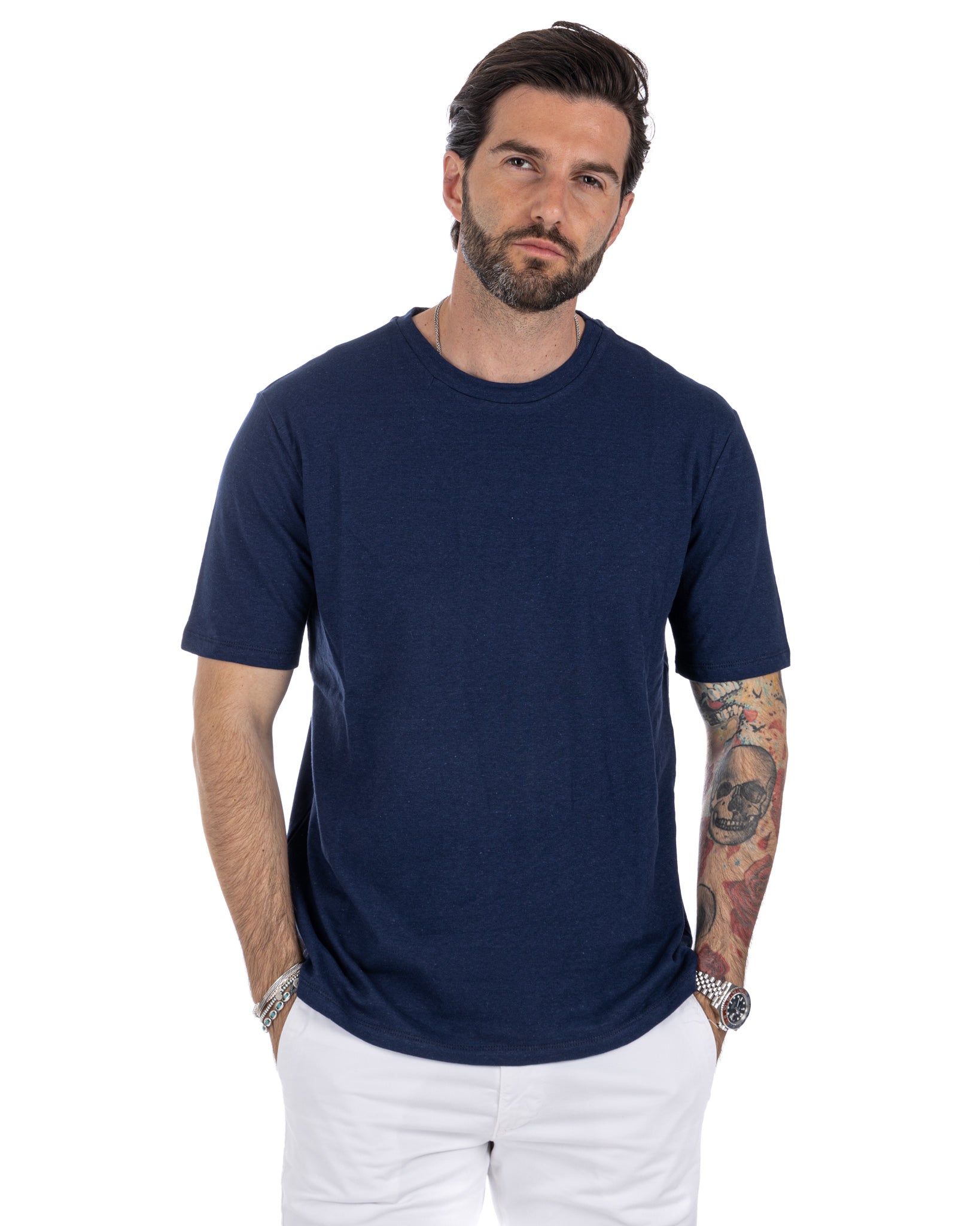 Favignana - blue linen t-shirt