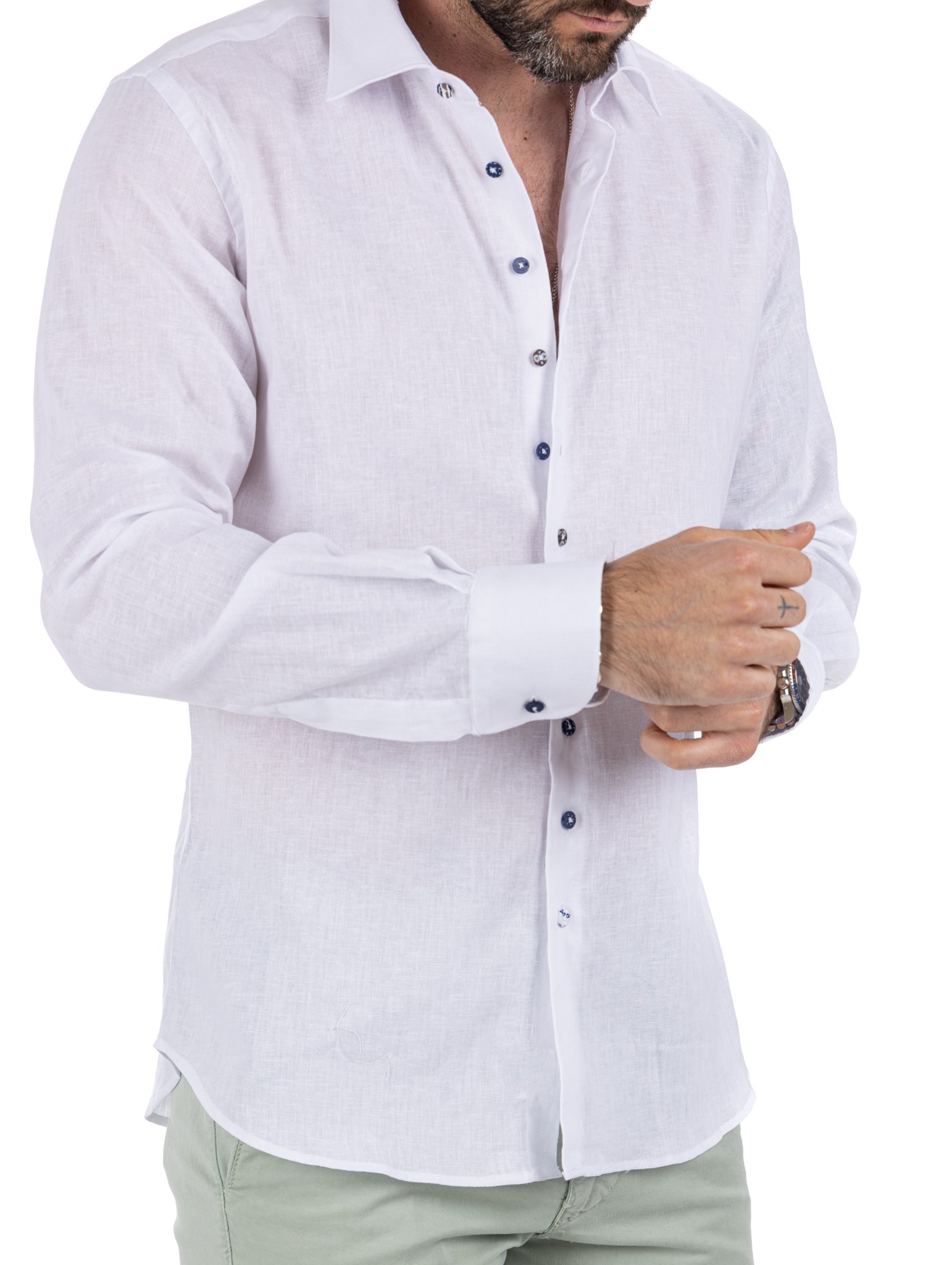 Praiano - white linen French shirt