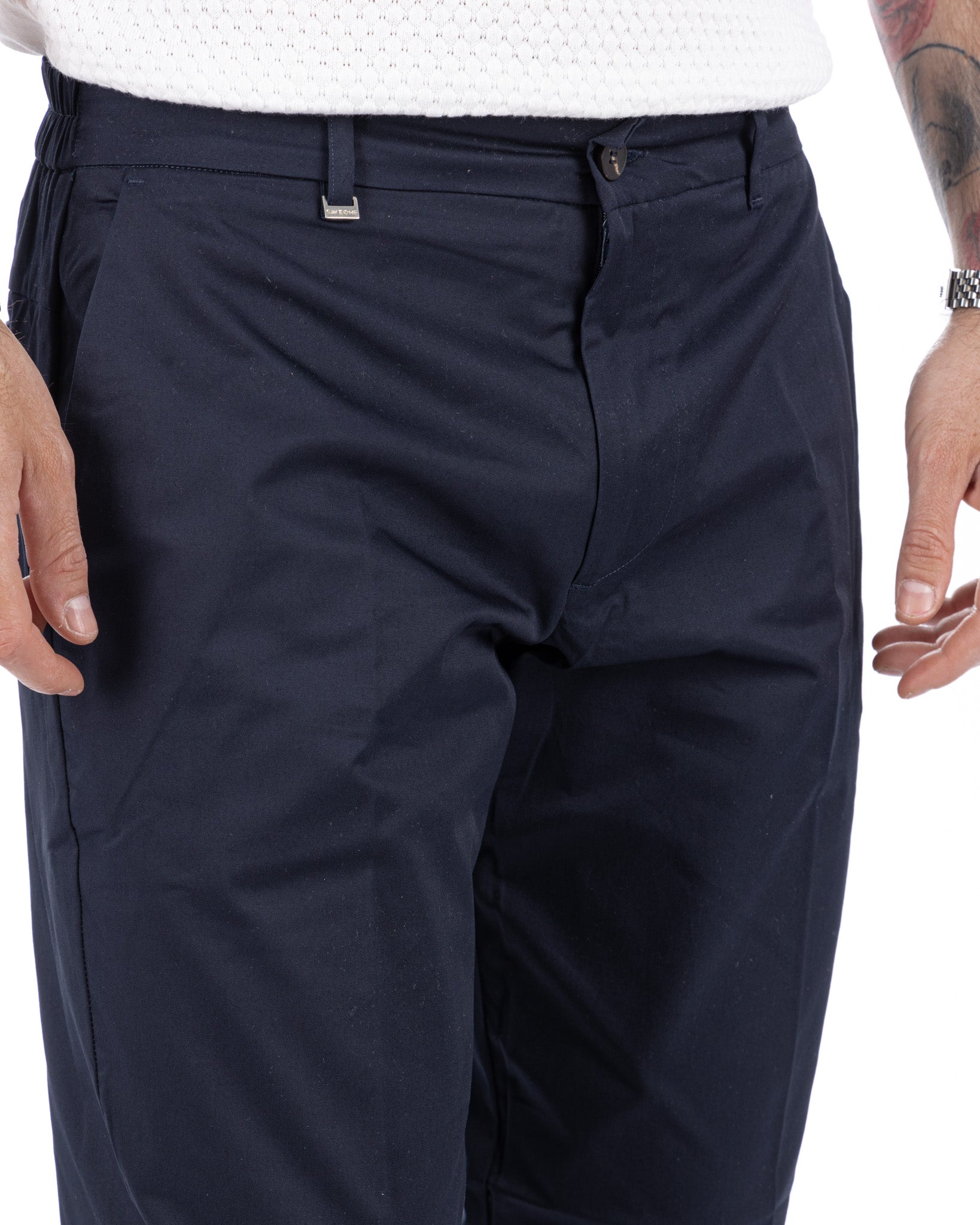 Elder - blue capri trousers in summer cotton