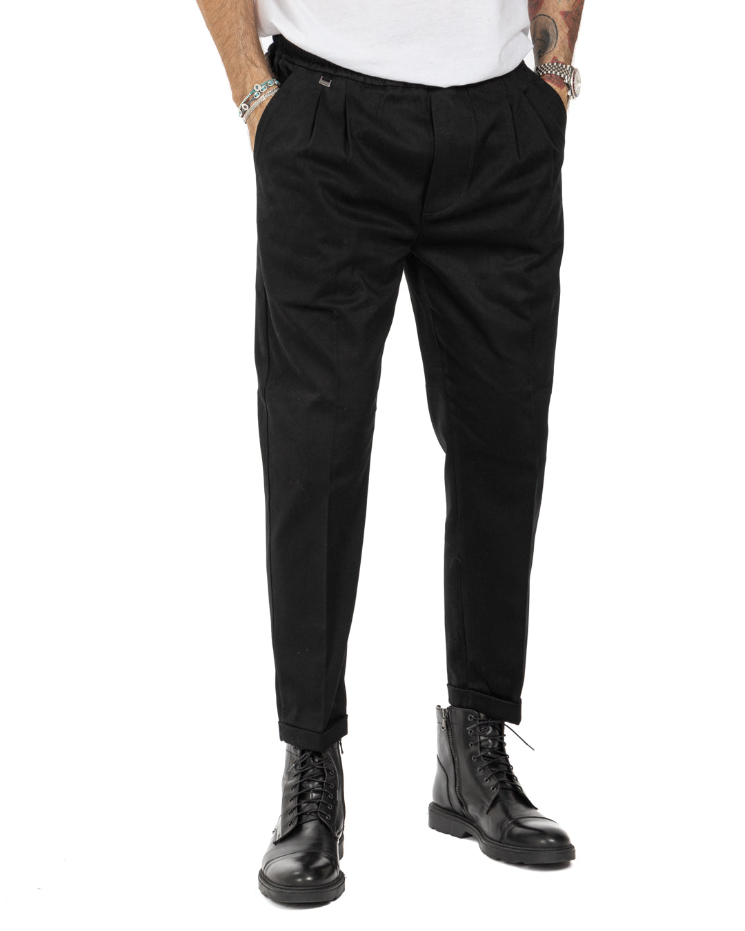Larry - pantalon en coton noir