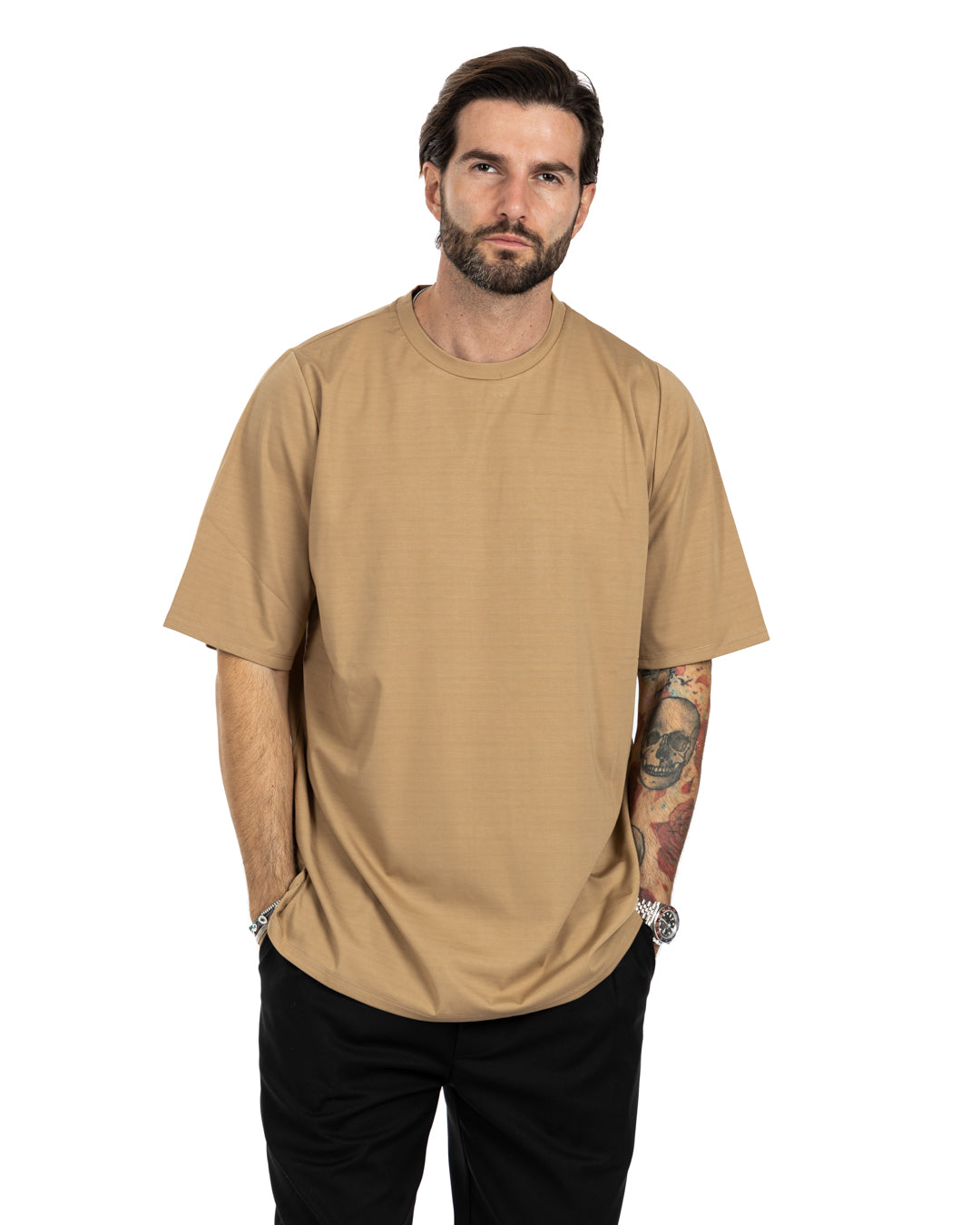 Aaaron - t-shirt beige oversize