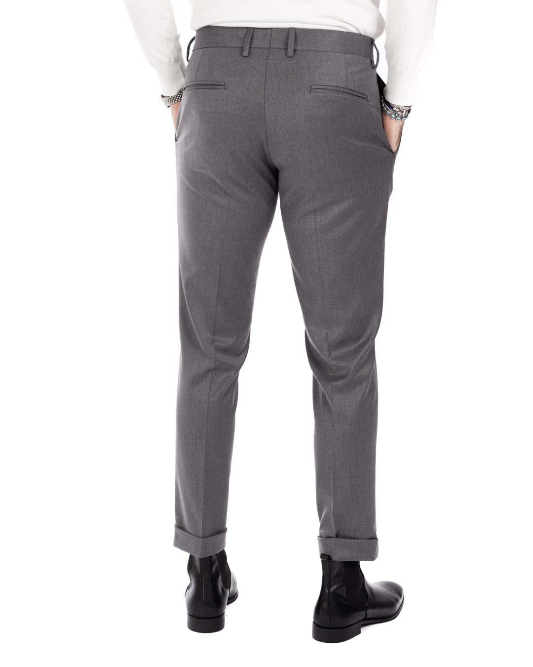 Leo - pantalone vita alta grigio