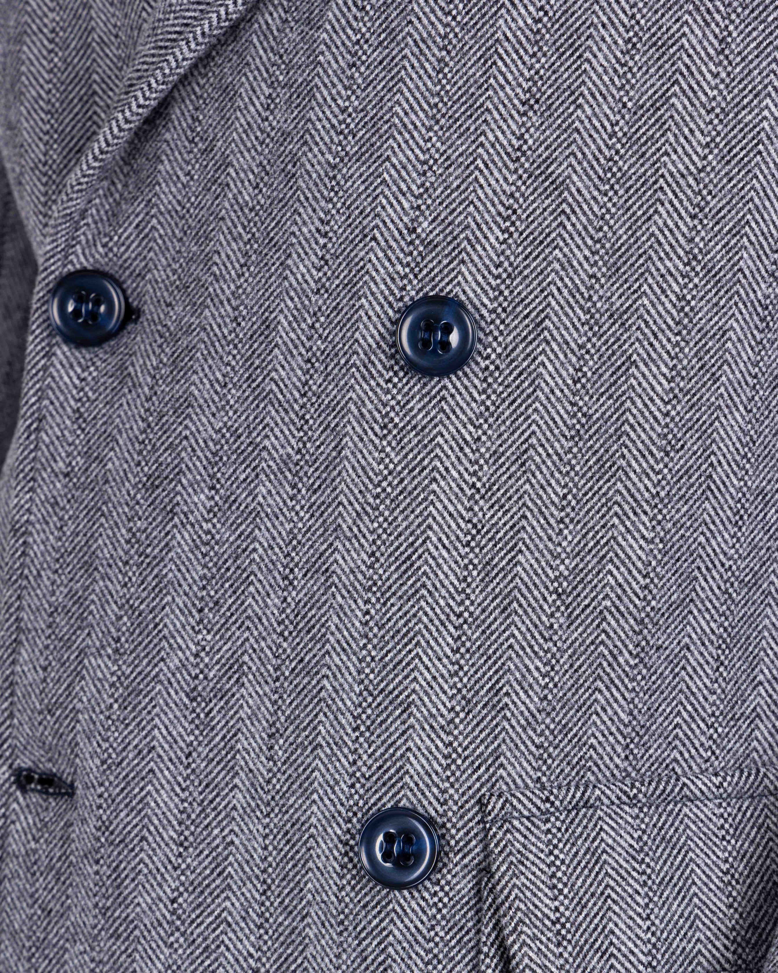 Charles - manteau bleu croisé à chevrons