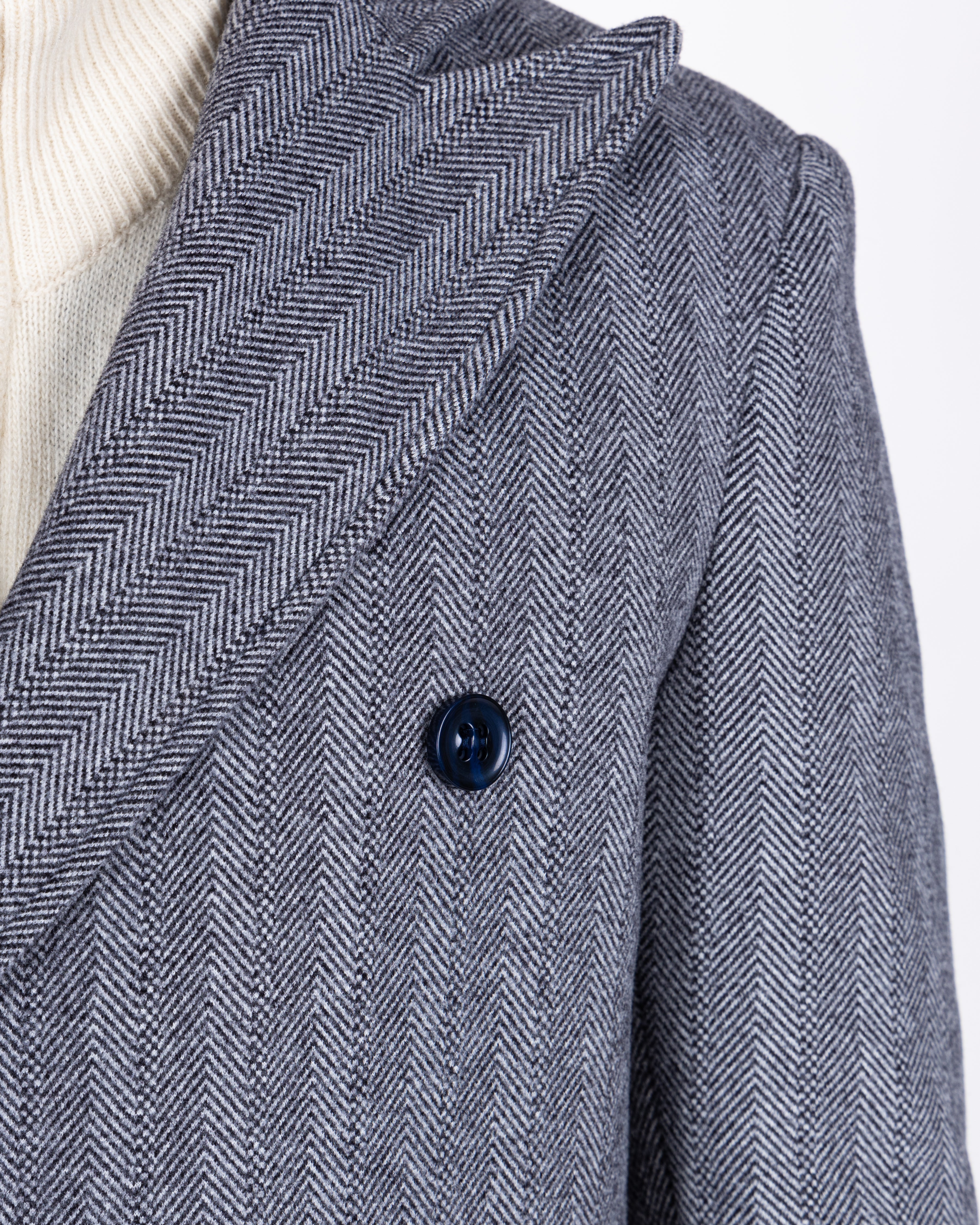 Charles - cappotto doppiopetto spigato blu